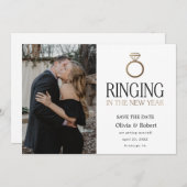 Save the Date mit Foto im Neuen Jahr Einladung (Vorne/Hinten)