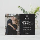 Save the Date mit Foto im Neuen Jahr Einladung (Stehend Vorderseite)