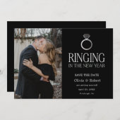 Save the Date mit Foto im Neuen Jahr Einladung (Vorne/Hinten)