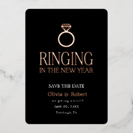 Save the Date mit Foto im Neuen Jahr Folien Feiertagskarte