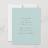 Save the Date mit gedruckten Aqua Mint Kristallen (Rückseite)