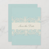 Save the Date mit gedruckten Aqua Mint Kristallen (Vorne/Hinten)