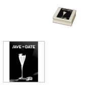 Save the Date mit goldfarbenen Ringen Gummistempel (Stempel)