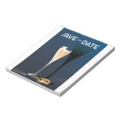 Save the Date mit goldfarbenen Ringen Notizblock (Rotiert)
