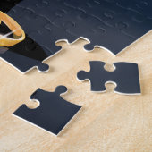 Save the Date mit goldfarbenen Ringen Puzzle (Seite)