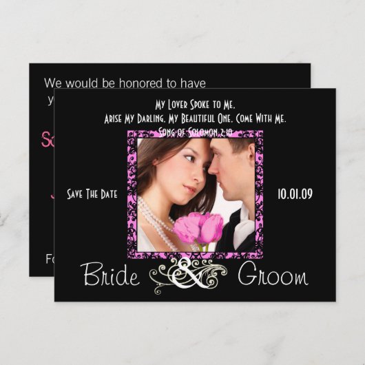 Save the Date mit Ihrem Foto Ankündigungspostkarte (Vorne/Hinten)