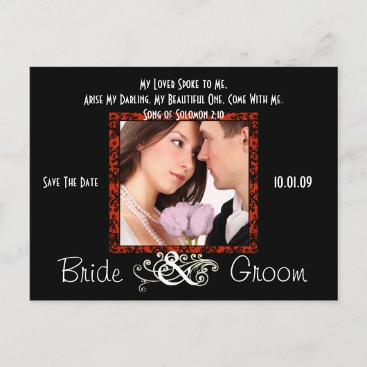 Save the Date mit Ihrem Foto Ankündigungspostkarte (Vorderseite)