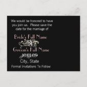 Save the Date mit Ihrem Foto Ankündigungspostkarte (Rückseite)