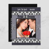 Save the Date mit Ihrem Foto Ankündigungspostkarte (Vorne/Hinten)