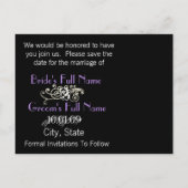 Save the Date mit Ihrem Foto Ankündigungspostkarte (Rückseite)