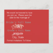 Save the Date mit Ihrem Foto Ankündigungspostkarte (Rückseite)