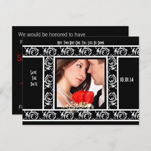 Save the Date mit Ihrem Foto Ankündigungspostkarte (Vorne/Hinten)