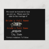 Save the Date mit Ihrem Foto Ankündigungspostkarte (Rückseite)