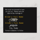 Save the Date mit Ihrem Foto Ankündigungspostkarte (Rückseite)