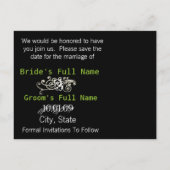 Save the Date mit Ihrem Foto Ankündigungspostkarte (Rückseite)