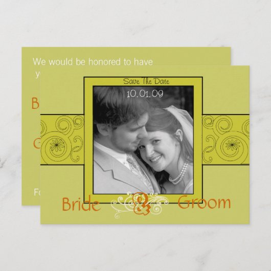 Save the Date mit Ihrem Foto Ankündigungspostkarte (Vorne/Hinten)