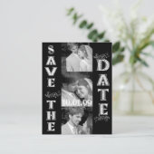 Save the Date mit Ihren Fotos Ankündigungspostkarte (Stehend Vorderseite)