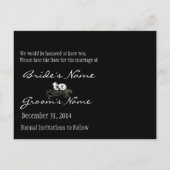 Save the Date mit Ihren Fotos Ankündigungspostkarte (Rückseite)