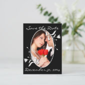 Save the Date mit Ihren Fotos Ankündigungspostkarte (Stehend Vorderseite)