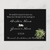 Save the Date mit Ihren Fotos Ankündigungspostkarte (Rückseite)