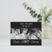 Save the Date mit Ihren Fotos Ankündigungspostkarte (Stehend Vorderseite)