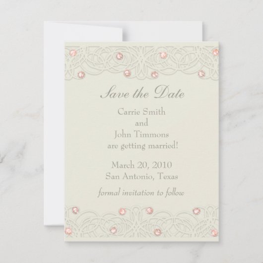 Save the Date mit Korallenkristallen Einladung (Vorderseite)