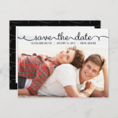 Save the Date mit Liebe geschrieben Postkarte (Vorne/Hinten)