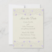 Save the Date mit Lila Kristallen Einladung (Vorderseite)