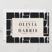 Save the Date mit minimaler Grafik Schwarz/Weiß Einladung (Vorderseite)