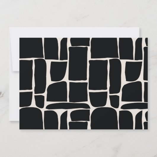 Save the Date mit minimaler Grafik Schwarz/Weiß Einladung (Rückseite)