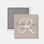 Save the Date mit Monogramm Magnet (Vorderseite/Rückseite)