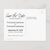 Save the Date mit Niedlichem Owl Couple Ankündigungspostkarte (Rückseite)