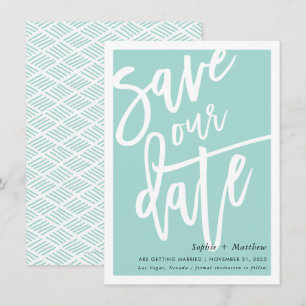 SAVE THE DATE mit Pinselschrift geschriebenes Skri Einladung