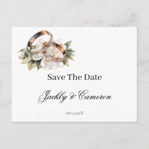 Save the Date mit Ring Einladungspostkarte