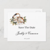 Save the Date mit Ring Einladungspostkarte (Vorne/Hinten)