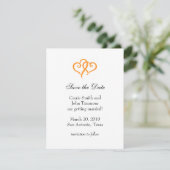 Save the Date mit Simple Orange Hearts (Stehend Vorderseite)