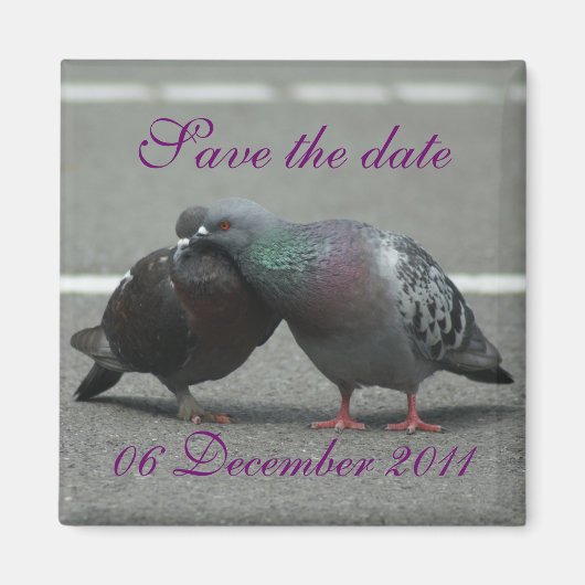Save the Date mit Tauben Magnet (Vorne)