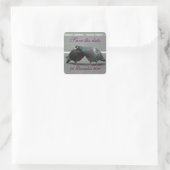 Save the Date mit Tauben Quadratischer Aufkleber (Tasche)