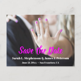 Save the Date mit Verlobung Ring Foto Postkarte
