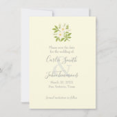 Save the Date mit weißen Blume (Vorderseite)