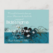 Save the Date mit YOUR Foto DeepBlue Ankündigungspostkarte (Rückseite)