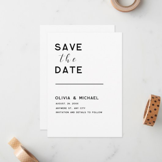 Save the Date Mitteilungskarte (Vorderseite/Rückseite Beispiel)