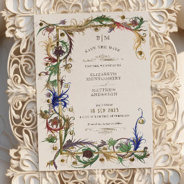 Save the Date Mittelalterliche Königliche Hochzeit Einladung
