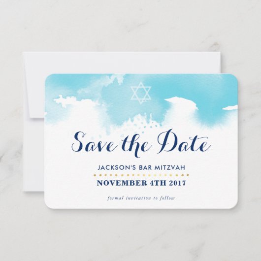 SAVE THE DATE MITZVAH DANKESKARTE (Vorderseite)