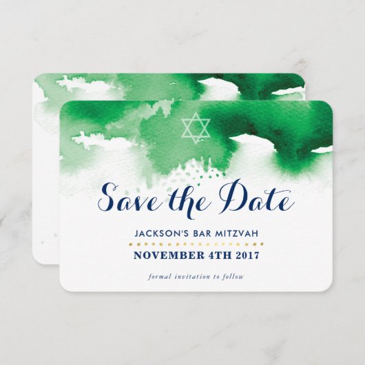 SAVE THE DATE MITZVAH DANKESKARTE (Vorne/Hinten)