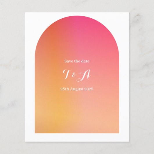 Save the Date Modern Boho Arch Einladung Flyer (Hinten)