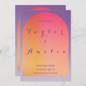 Save the Date Modern Boho Arch Lila Orange (Vorne/Hinten)