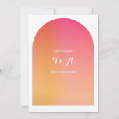 Save the Date Modern Boho Arch Pink Orange Einladu (Rückseite)