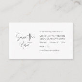 Save the Date, modern minimalistisch dunkelgrau Begleitkarte (Vorderseite)