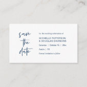 Save the Date, modern minimalistisch, Navy Blue Begleitkarte (Vorderseite)